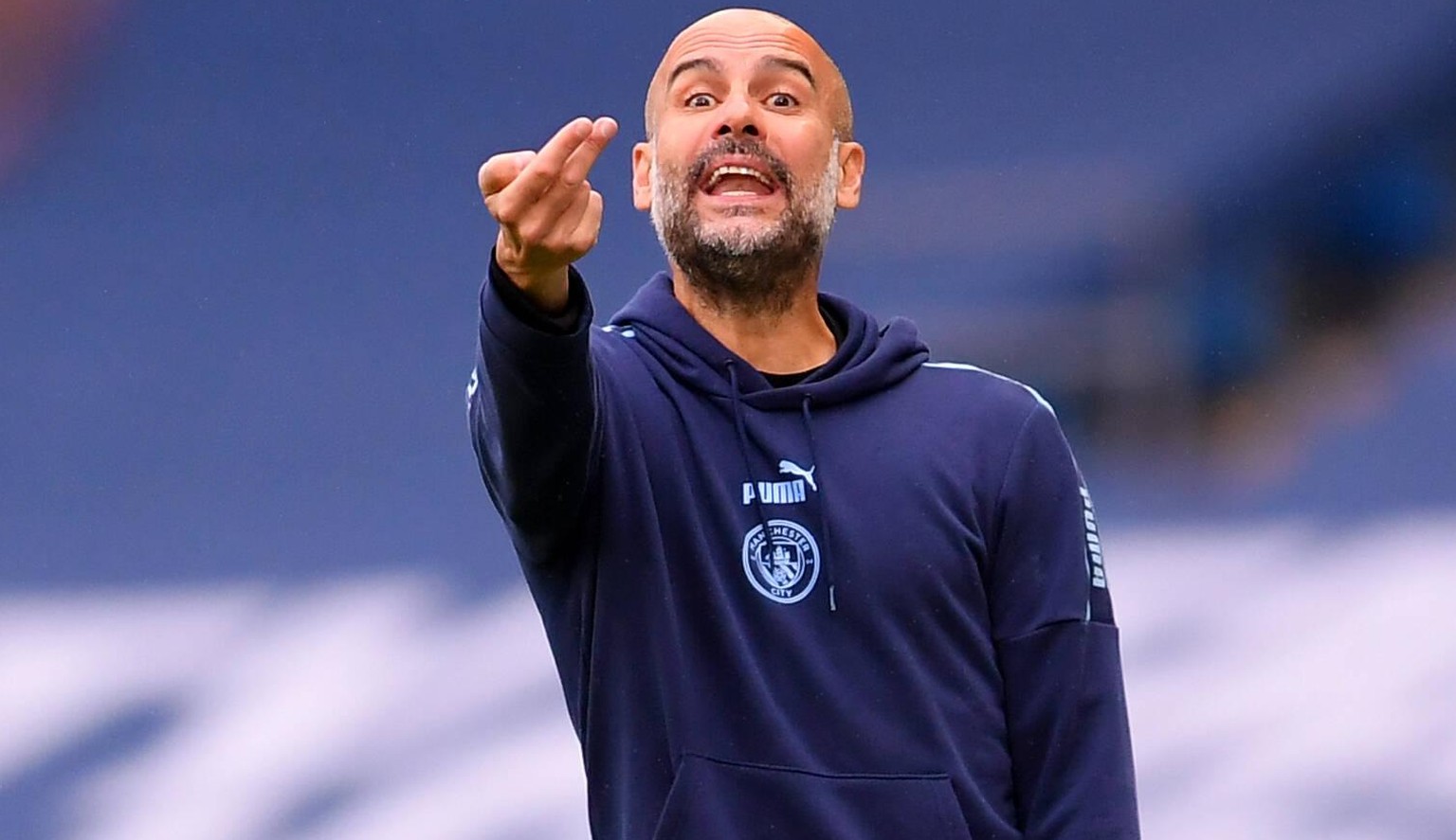Manchester City v AFC Bournemouth - Premier League - Etihad Stadium Manchester City manager Pep Guardiola gestures from the touchine during the Premier League match at the Etihad Stadium, Manchester.  ...