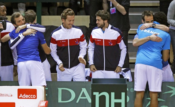 Simon (Mitte, rechts) stand bislang im Schatten von Tsonga und Gasquet.