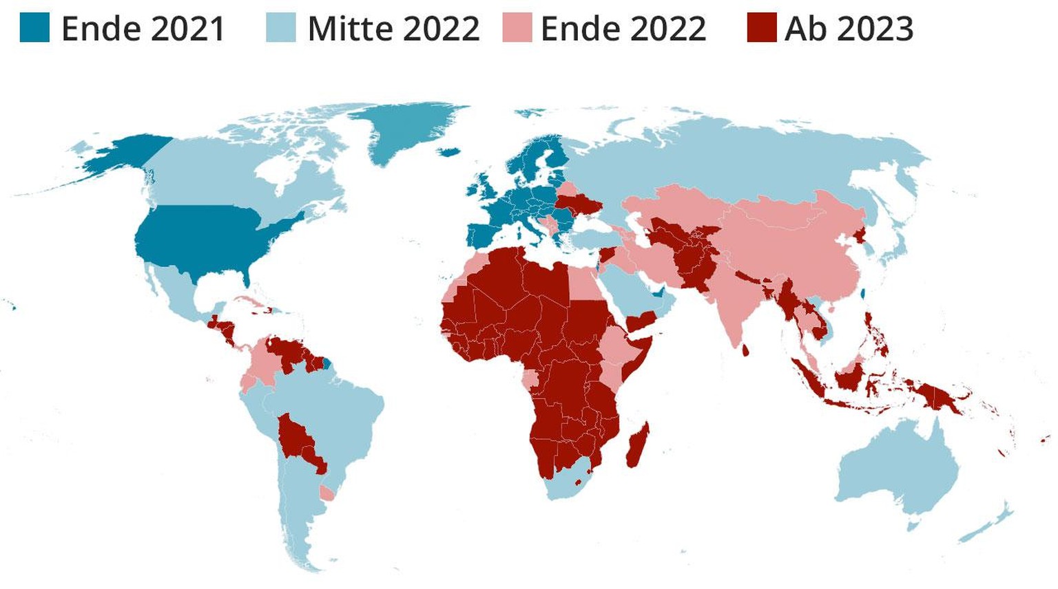 Wann welche Länder voraussichtlich vollständig geimpft sein werden
