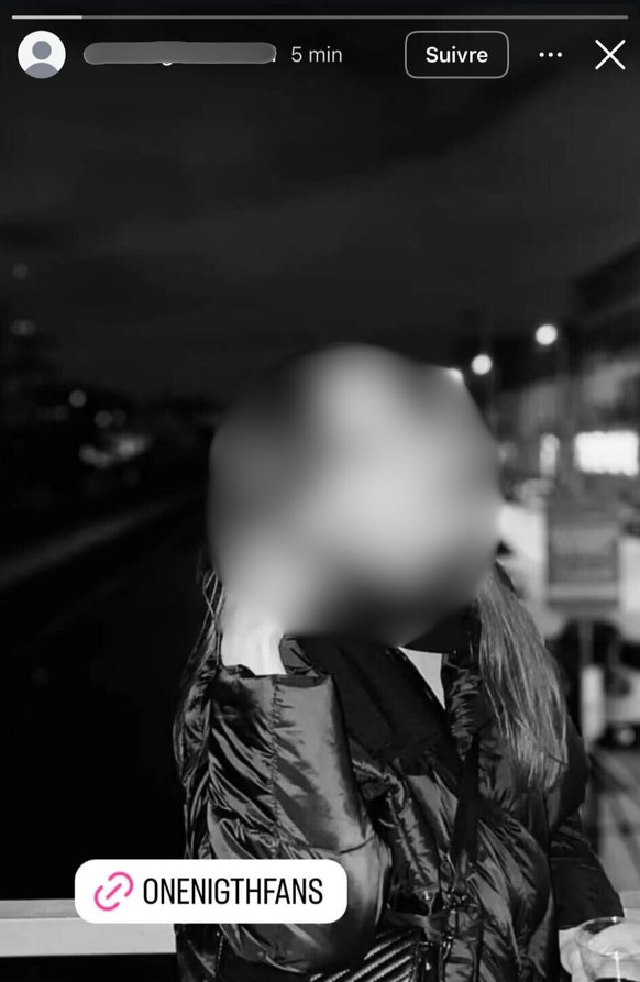 La story de Daniella qui redirigeait vers une page OnlyFans.