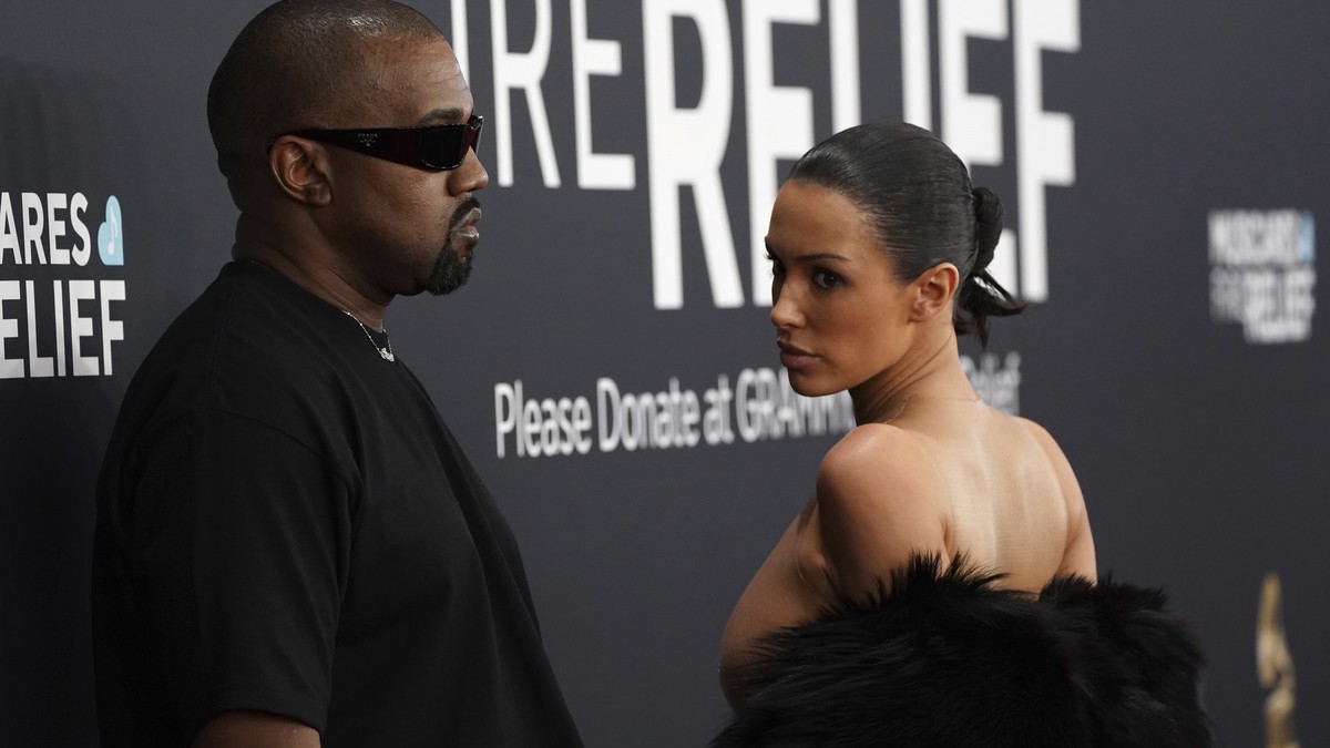 Kanye West, left, and Bianca Censori arrive at the 67th annual Grammy Awards on Sunday, Feb. 2, 2025, in Los Angeles. (Photo by Jordan Strauss/Invision/AP)
Kanye West,Bianca Censori
