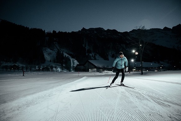 Engelberg Nachtloipe langlauf in der Nacht Schweiz Rauszeit Wintererlebnisse