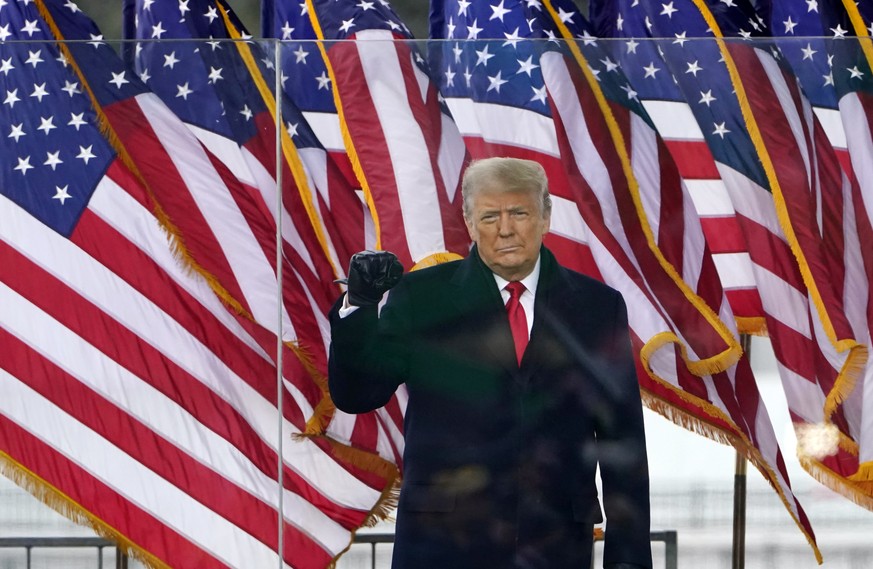 FILE - President Donald Trump arrives to speak at a rally on Jan. 6, 2021, in Washington. (AP Photo/Jacquelyn Martin, File)
Donald Trump