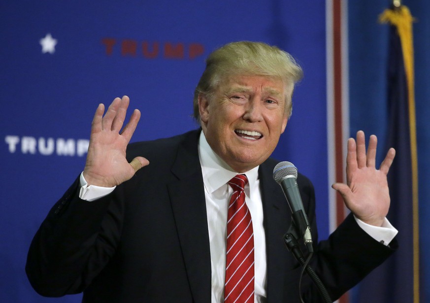 In this Sept. 30, 2015, photo, Republican presidential candidate, businessman Donald Trump talks during a campaign stop in Keene, N.H. After seven years of the political drama known as &quot;Obamacare ...