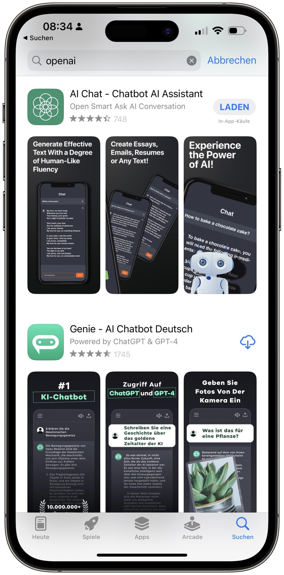 Im App-Store von Apple tummeln sich bereits zahlreiche KI-Chatbot-Anwendungen. Nun kommt die offizielle ChatGPT-App von OpenAI hinzu.