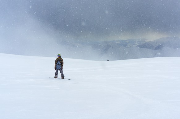 lonely snowboarder