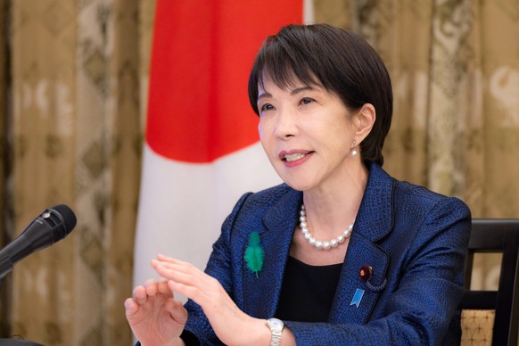 epa12893171 A handout photo made available by the Cabinet Public Affairs Office via Jiji Press shows Japan's Prime Minister Sanae Takaichi attending the Asia Zero-Emission Community (AZEC) Plus o ...