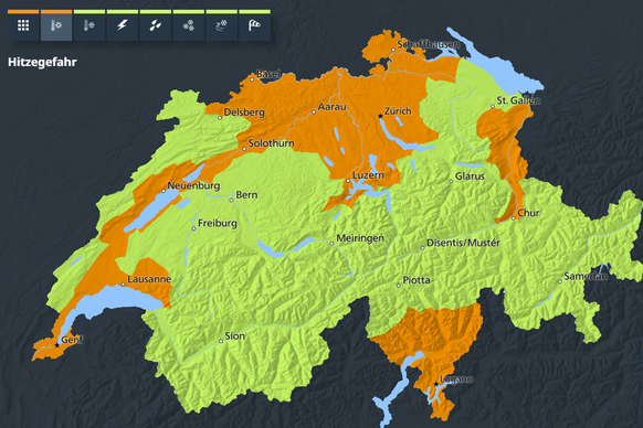 Hitzewarnung Schweiz 9.8.26