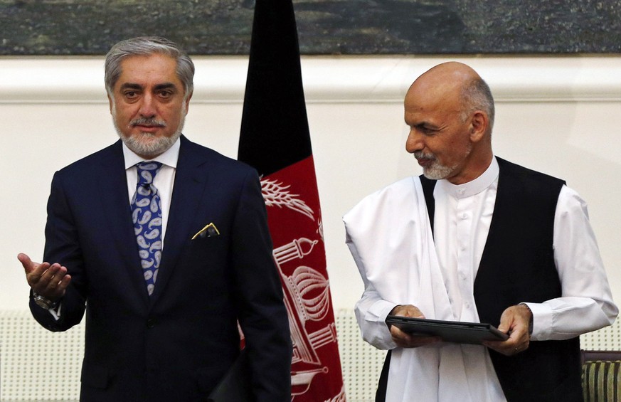 Streit beigelegt: Die Rivalen Abdullah und Ghani.&nbsp;