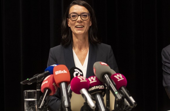 ARCHIVBILD ZUR JAHRESZAHLEN-MK 2018 VON SRF, AM DONNERSTAG, 10. JANUAR 2019 ---- Die neue SRF-Direktorin Nathalie Wappler spricht an der Medienkonferenz, aufgenommen am Montag, 5. November 2018 in Zue ...