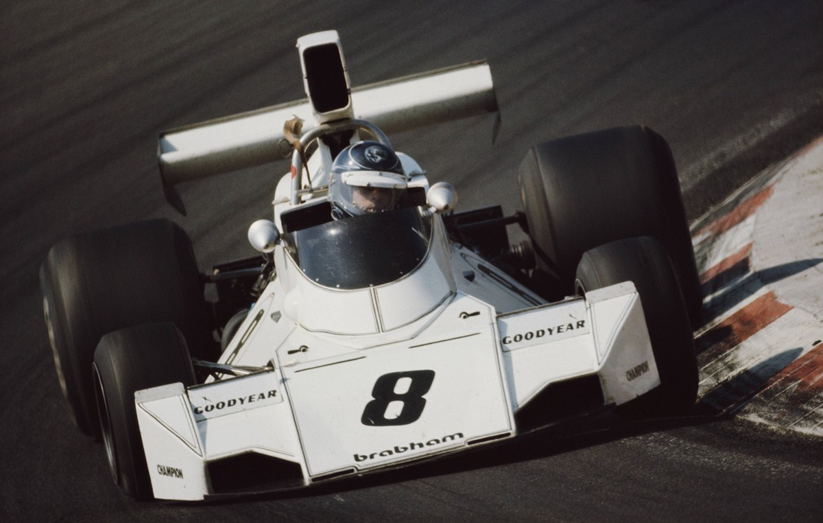 1974 Dutch GP ZANDVOORT, NETHERLANDS - JUNE 23: Rikky von Opel, Brabham BT44 Ford during the Dutch GP at Zandvoort on June 23, 1974 in Zandvoort, Netherlands. PUBLICATIONxINxGERxSUIxAUTxHUNxONLY Copyr ...