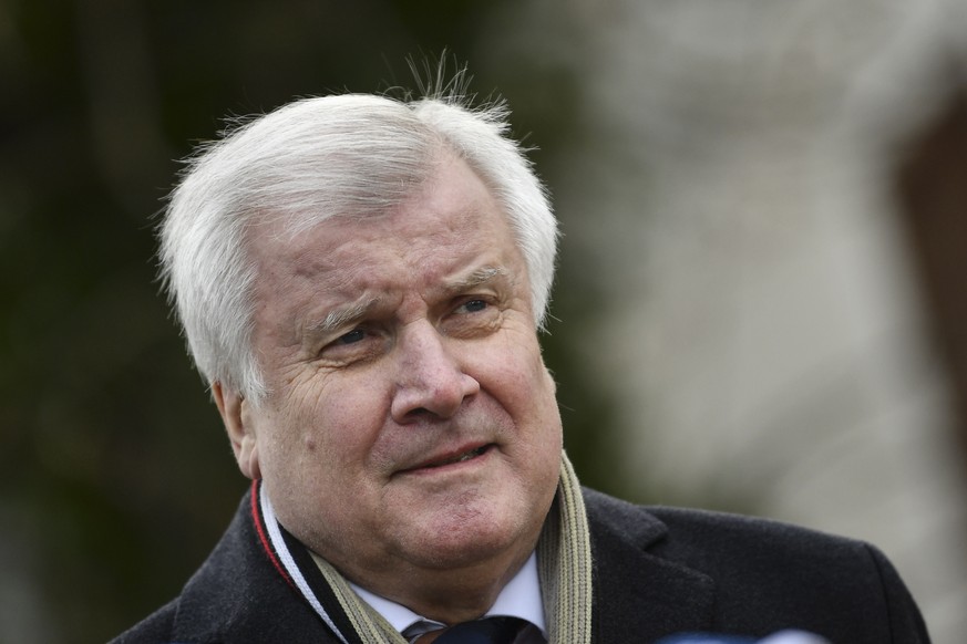 epa07259772 German Minister of Interior, Construction and Homeland Horst Seehofer arrives for the annual Christian Social Union (CSU) party meeting at Kloster Seeon (Seeon Abbey), in Seeon, Germany, 0 ...