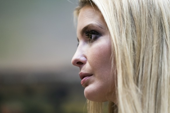 epa07163489 Ivanka Trump watches her father, US President Donald J. Trump (not pictured), participate in a ceremonial lighting of the Diya for the holiday of Diwali in the Roosevelt Room of the White  ...