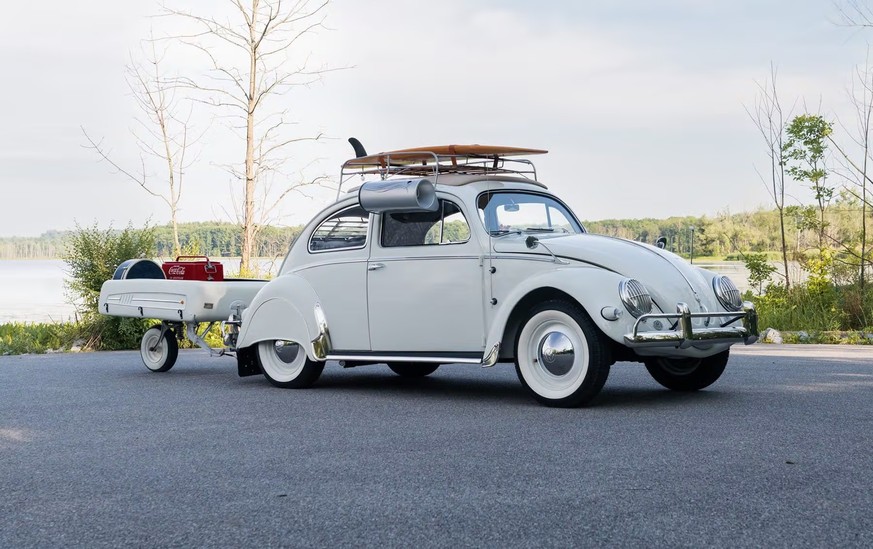 1956 VW Beetle
USD 60 000 - 80 000 (listed)

A collection of vintage accessories further distinguishes this charming Beetle, including an original 1959 Allstate “Tag-A-Long” single-wheel trailer, Ther ...