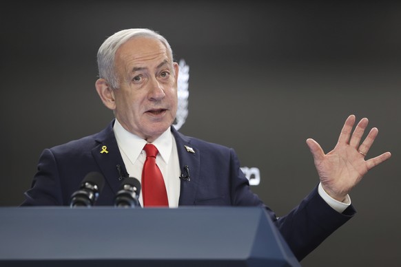 FILE - Israeli Prime Minister Benjamin Netanyahu speaks during a press conference at the Prime minister&#039;s office in Jerusalem, Aug. 10, 2025. (Abir Sultan/Pool Photo via AP, File)
Mideast Wars Is ...