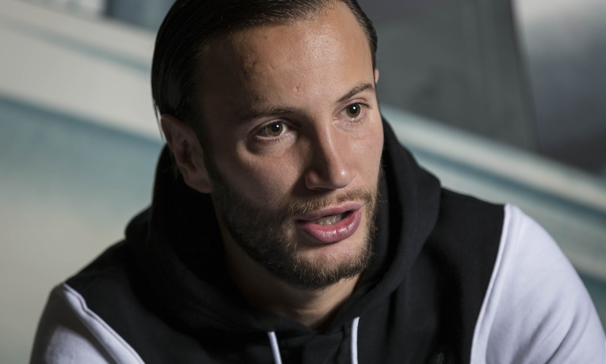 02.10.2014; Basel; Fussball Super League - FC Basel;Shkelzen Gashi (Basel) waehrend eines Interview (Raphael Huenerfauth/freshfocus)