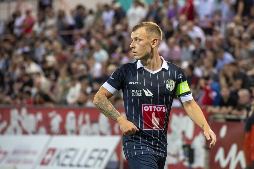 Max Meyer von Luzern beim Super League Meisterschaftsspiel zwischen FC Winterthur und dem FC Luzern vom Samstag, 22. Juli 2023 in Winterthur. (KEYSTONE/Urs Flueeler)