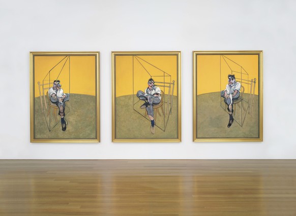 epa03947487 (FILE) An undated handout image released by Christies New York shows Francis Bacon&#039;s 1969 triptych &#039;Three Studies of Lucian Freud&#039;. The paintings sold on 12 November 2013 fo ...