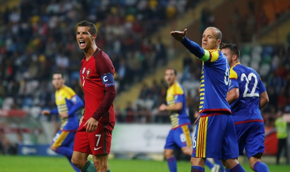 Football Soccer - Portugal v Andorra - World Cup 2018 Qualifier - Aveiro stadium, Aveiro, Portugal - 07/10/16. Portugal&#039;s Cristiano Ronaldo reacts against Andorra. REUTERS/Rafael Marchante