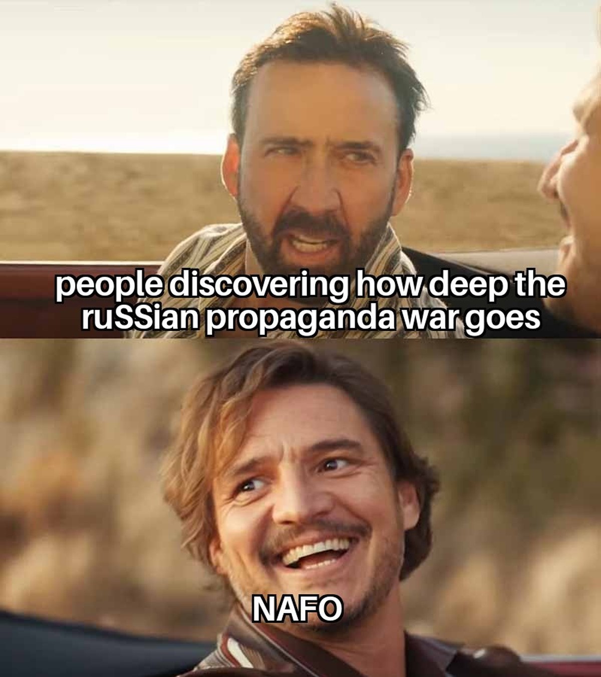 Meme zur NAFO und russischer Propaganda.