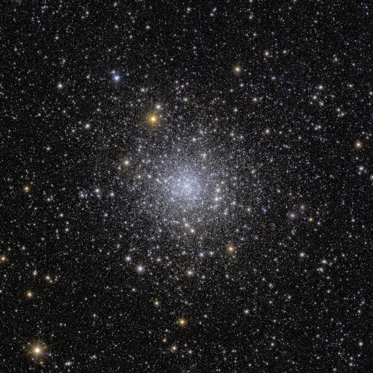 This image provided by the European Space Agency shows Euclid?s view of on a globular cluster called NGC 6397. The European Space Agency released Euclid?s first photos Tuesday, Nov. 7, 2023 four month ...