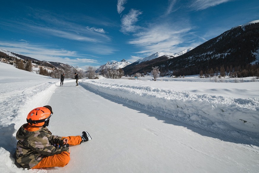 Winterwunderländer Rauszeit Eisweg Madulain