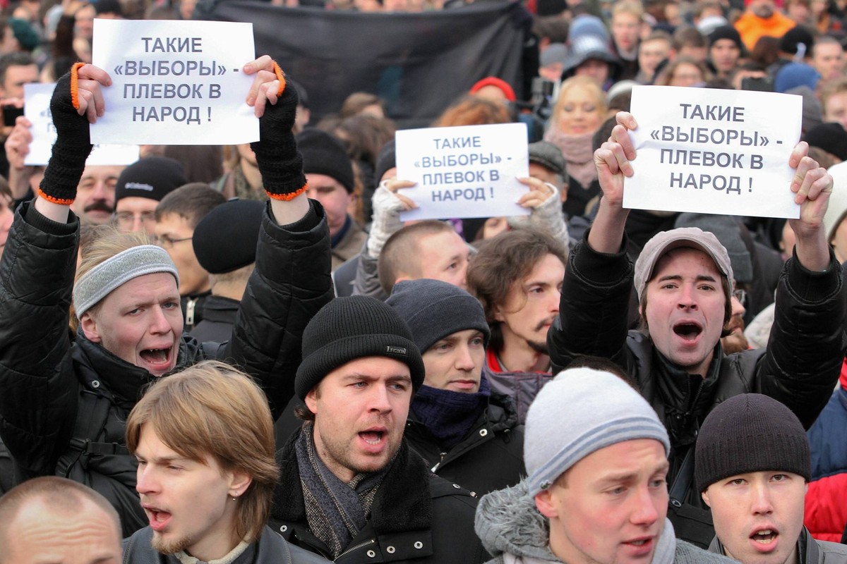 Bildnummer: 56689196 Datum: 10.12.2011 Copyright: imago/Russian Look
December 10, 2011. - Russia, Saint Petersburg. - For Fair Elections rally against the election results at the Pioneer Square. Peter ...