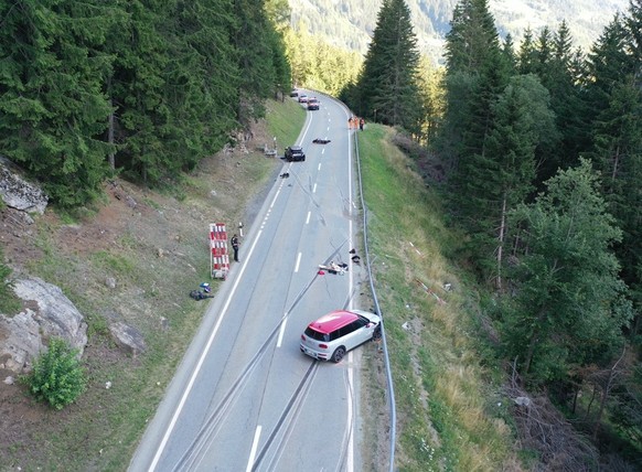 Die Unfallstelle am Berninapass.