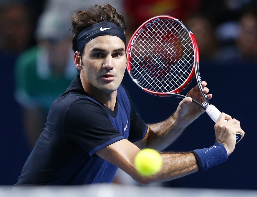 Die Filzkugel immer im Fokus: Roger Federer zeigt ein nahezu perfektes Match.<br data-editable="remove">