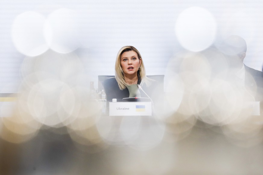 Ukrainian first lady Olena Zelenska attends the conference in solidarity with the Ukrainian people in Paris, Tuesday, Dec.13 2022. Dozens of countries and international organizations were throwing the ...