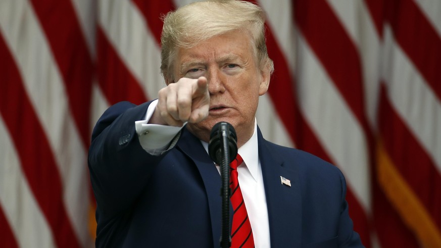 President Donald Trump speaks about the coronavirus during a press briefing in the Rose Garden of the White House, Monday, May 11, 2020, in Washington. (AP Photo/Alex Brandon)
Donald Trump