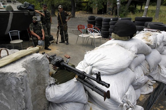 Ein von der ukrainischen Armee kontrollierter Check-Point in der Region Donetsk