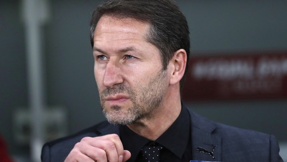 epa07460656 Franco Foda, head coach of Austria, during the UEFA EURO 2020 Group G qualification soccer matrch between Israel and Austria in Haifa, Israel, 24 March 2019. EPA/ATEF SAFADI