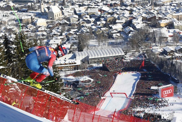 Alpine Skiing - FIS Alpine Skiing World Cup - Men&#039;s Downhill Race - Kitzbuehel, Austria - 21/01/17 - Steven Nyman of the U.S. in action. REUTERS/Dominic Ebenbichler