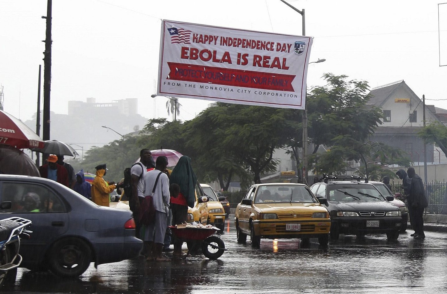 Plakat in Monrovia.