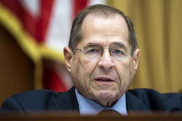 epa07625192 Democratic Chairman of the House Judiciary Committee Jerry Nadler speaks at a hearing on &#039;threats to reproductive rights in America&#039; in the Rayburn House Office Building in Washi ...