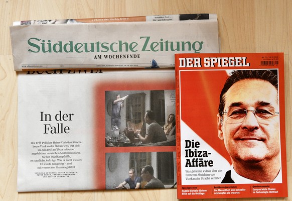 ABD0007_20190518 - WIEN - OESTERREICH: Medienspiegel zur Videoaffaere von Vizekanzler und FPOE-Chef Heinz-Christian Strache am Samstag, 18. Mai 2019 in Wien. (KEYSTONE/APA/HANS PUNZ)