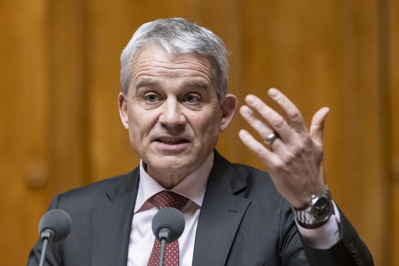 Bundesrat Beat Jans spricht zur Grossen Kammer, an der Fruehjahrssession der Eidgenoessischen Raete, am Montag, 17. Maerz 2025 im Nationalrat in Bern. (KEYSTONE/Alessandro della Valle)