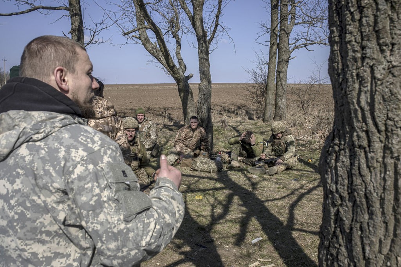 KHERSON OBLAST, UKRAINE - MARCH 14: Ukrainian marine soldiers are seen participating in a shooting training as they prepare for a rotation to the frontlines as the war between Russia and Ukraine conti ...