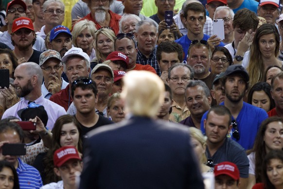 Republican presidential candidate Donald Trump speaks during a campaign town hall at Ocean Center, Wednesday, Aug. 3, 2016, in Daytona Beach, Fla. (AP Photo/Evan Vucci)