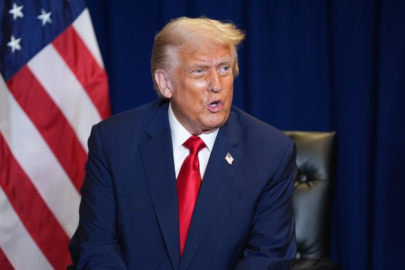 President Donald Trump speaks while meeting with Ukrainian President Volodymyr Zelenskyy during the United Nations General Assembly, Tuesday, Sept. 23, 2025, in New York. (AP Photo/Evan Vucci)
Donald  ...