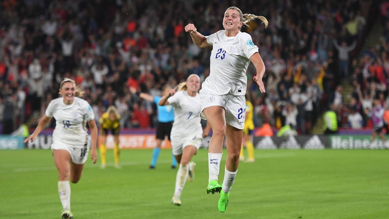 Mandatory Credit: Photo by Anna Gowthorpe/Shutterstock (13048100an) Alessia Russo of England celebrates scoring her side s third goal England v Sweden, Womens UEFA European Championship, EM, Europamei ...