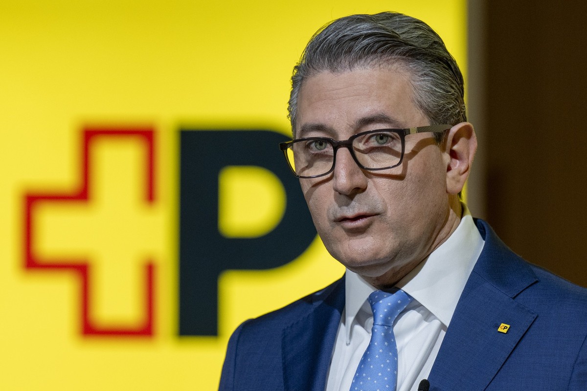 Roberto Cirillo, Konzernleiter, spricht an der Jahresmedienkonferenz der Schweizerischen Post, am Donnerstag, 13. Marz 2025, in Bern.