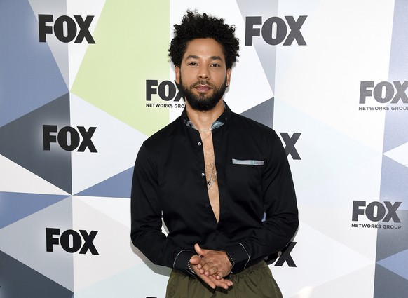 FILE - In this Monday, May 14, 2018 file photo, actor and singer Jussie Smollett attends the Fox Networks Group 2018 programming presentation after party at Wollman Rink in Central Park in New York. S ...