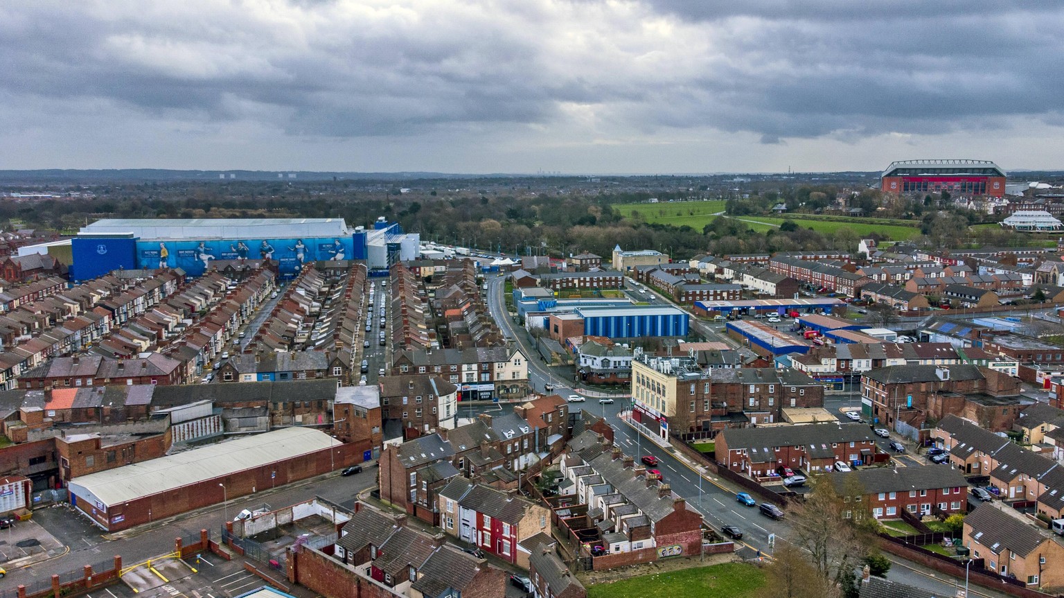 IMAGO / PA Images

Aerial views of Liverpool A general view of Goodison Park, home of Everton Football Club with Anfield, home of Liverpool Football Club (right) in the distance. Issue date: Tuesday F ...