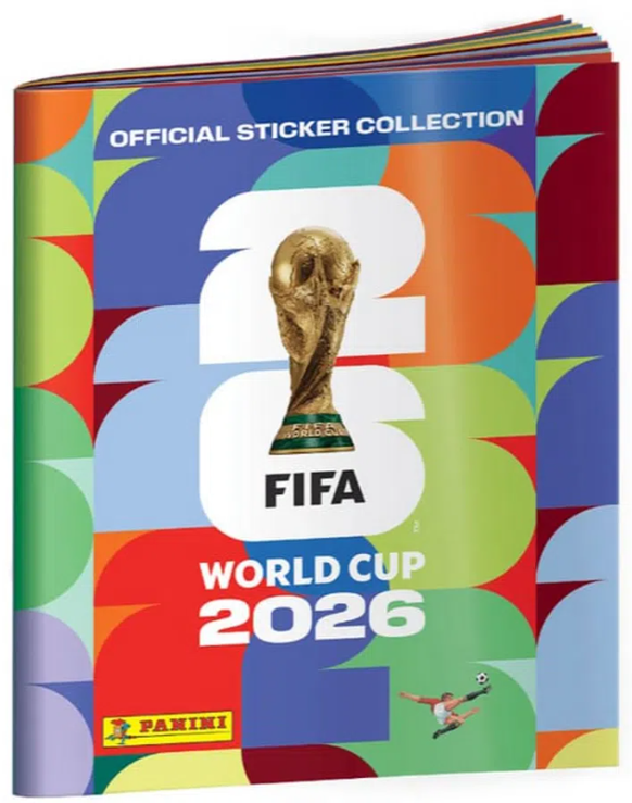 Das Panini-Album und die Sticker für die Fussball-WM 2026