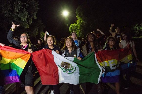 University of California, Davis students protest on campus in Davis, California, U.S. following the election of Donald Trump as President of the United States November 9, 2016. REUTERS/Max Whittaker