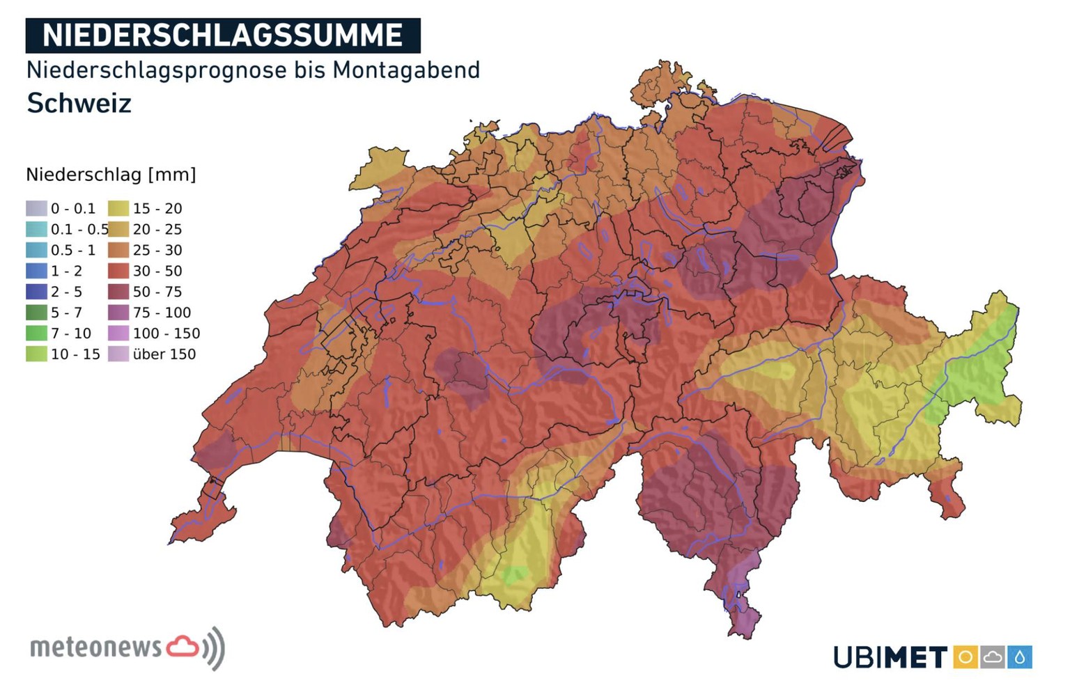 Niederschlag-Prognose Schweiz