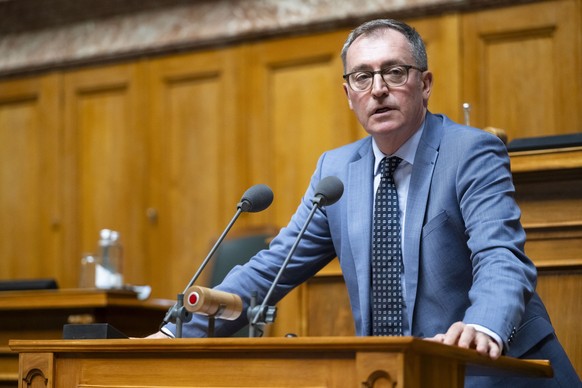 Roland Rino Buechel, SVP-SG, spricht an der Fruehjahrssession der Eidgenoessischen Raete, am Mittwoch, 4. Maerz 2026 im Nationalrat in Bern. (KEYSTONE/Andreas Becker)