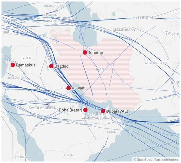 Wie sich der Luftverkehr über dem Nahen Osten verändert hat: 27. Februar 2026